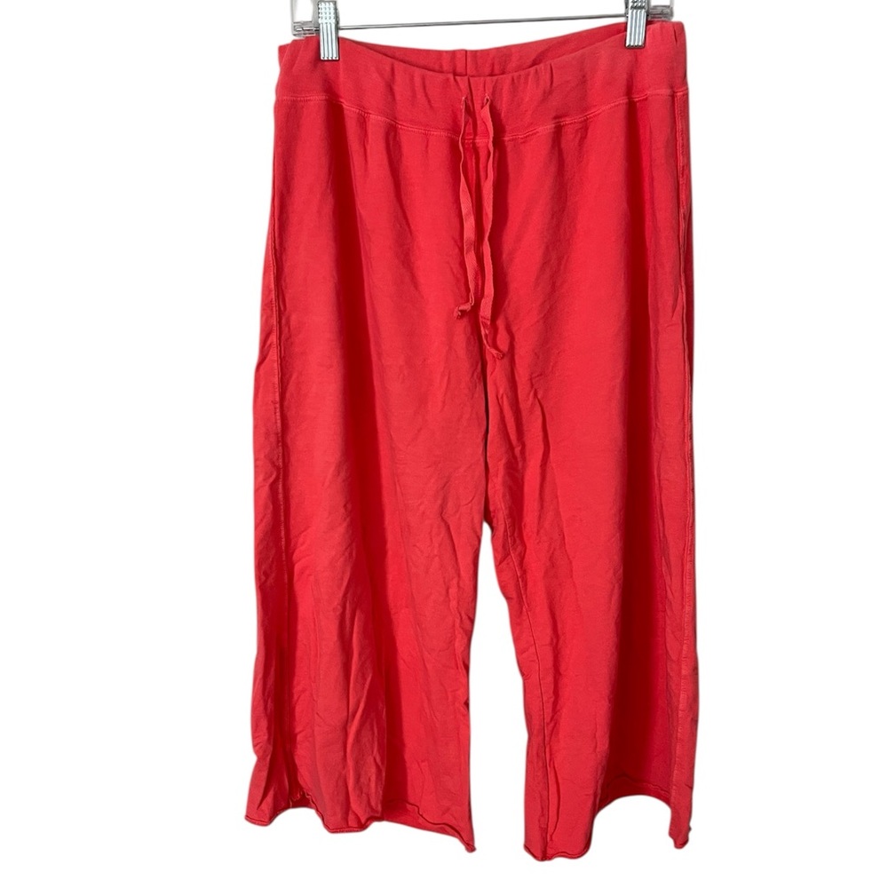 Russ Berens Pants Women's Size L Orange 100% Cotton Drawstring Cropped Vintage